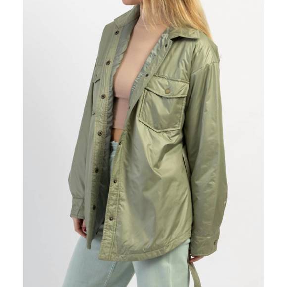 NEW MIMOSA throw go laurel shirt jacket in green - Picture 7 of 9